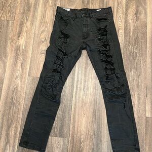Black Smoke Rise NY Distressed Skinny Jeans